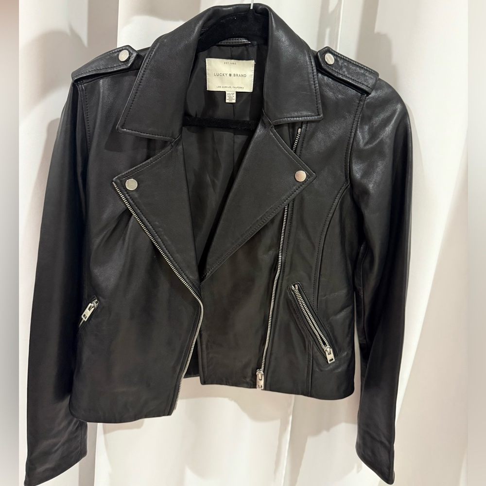 Lucky Brand Classic Black Leather Jacket